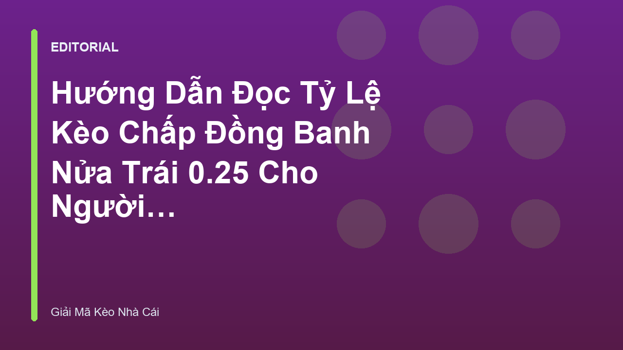 Minh họa bảng tỷ lệ kèo chấp đồng banh nửa trái 0.25